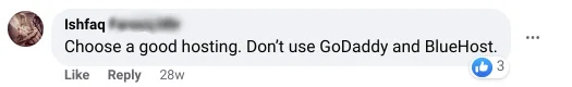 Negative GoDaddy hosting feedback